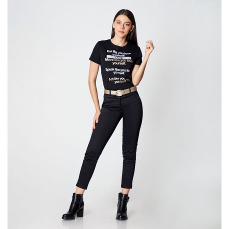 Camiseta Con Detalle En El Frente-BoutiqueLUNA- Jeans